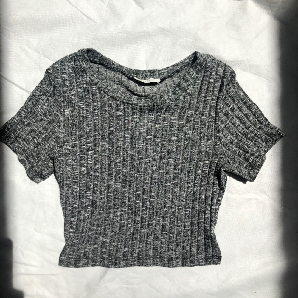 Losh Grey Knit fitted Top